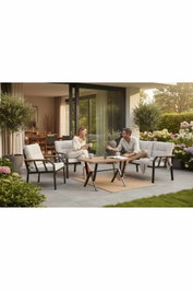 Hanah Home Conjunto de Jardín Nergiz 2+1+1 - Crema
